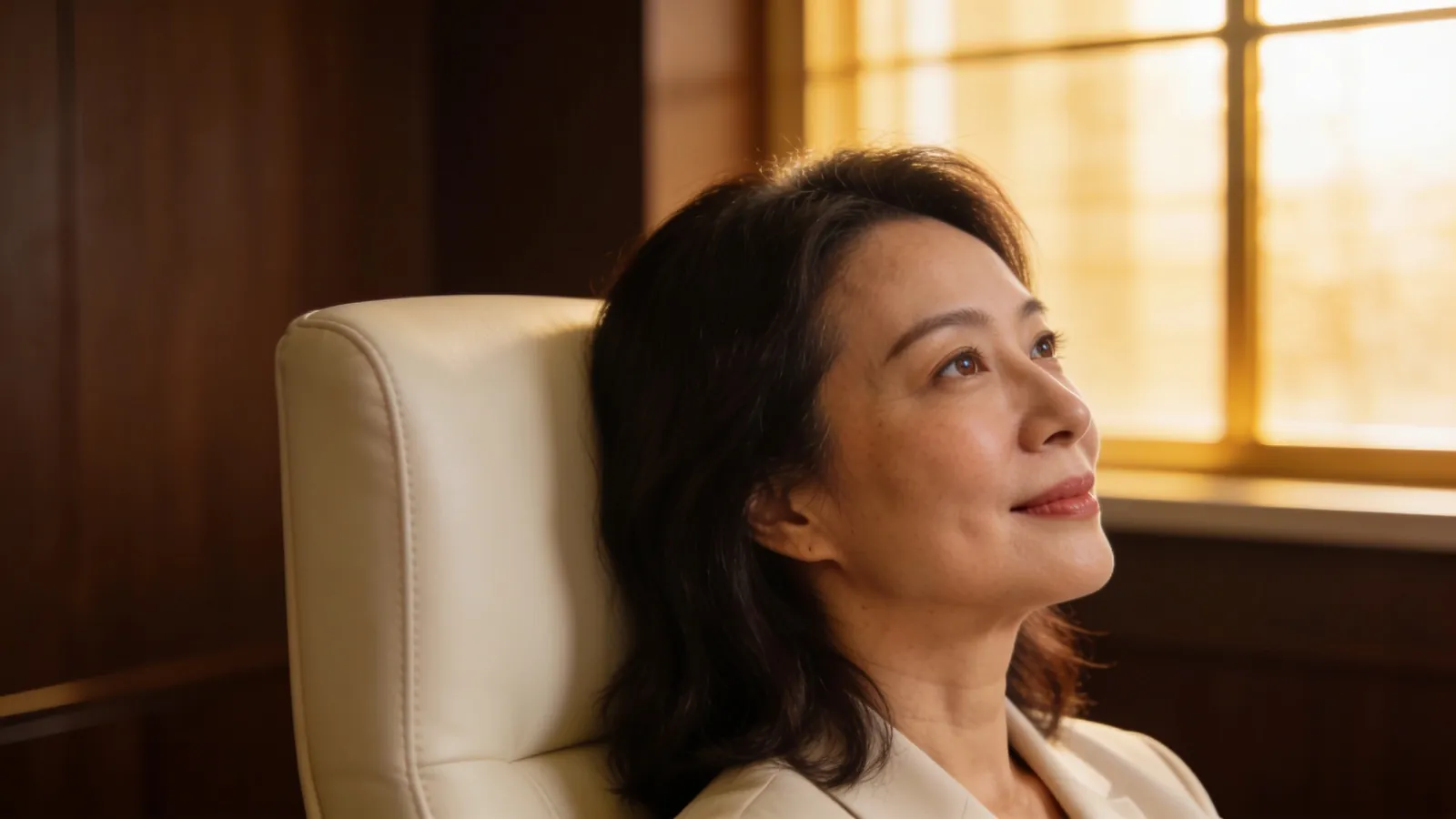 An East Asian woman in her late 40s with open — illustrative image