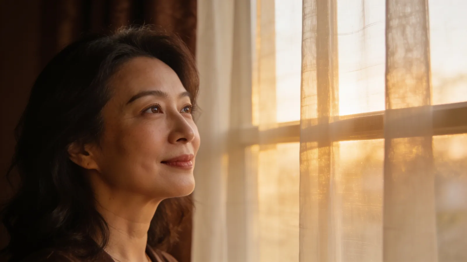An East Asian woman in her late 40s with open — illustrative image