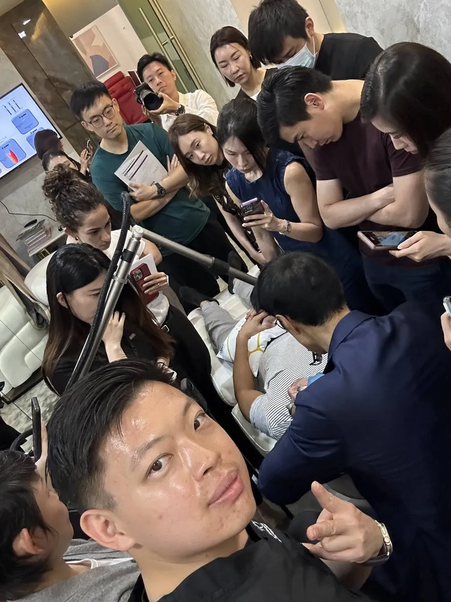 Wide-angle view of the packed training room during the live Tetra Pro demonstration at Bio Aesthetic Laser Clinic Singapore
