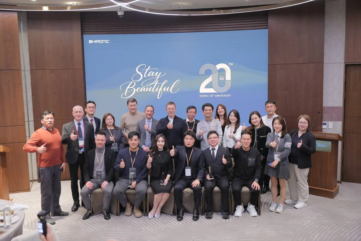 HIRONIC VVIP Partners Meeting 2026 group photo with all international KOL speakers and partners — Park Hyatt Seoul