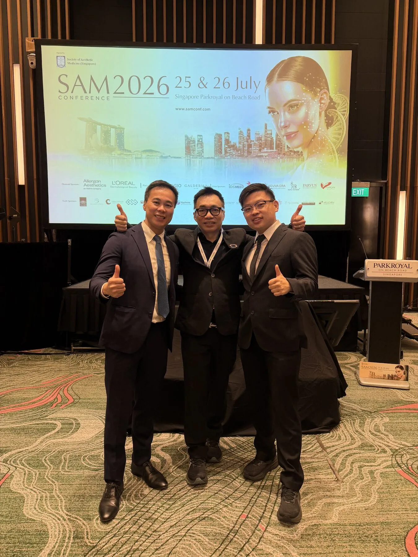 Dr Sin Yong with fellow speakers at the SAM Conference 2026, Singapore